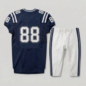 Ensemble Maillot et Short de Football Américain Style Pro Personnalisé – 100% Polyester Séchage Rapide, Col en V, Manches Courtes pour l'Entraînement - Product Image 2