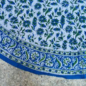 Nappe carrée bleu-vert personnalisable, réutilisable, durable, imprimée, écologique, faite à la main, de luxe, 100% coton, Channi Textiles - Product Image 1
