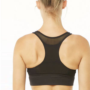 Women's Black Scoop Neck Seamless Crop <b>Top</b> Tank <b>Top</b> Breathable Yoga <b>Top</b> For Workout - Product Image 3