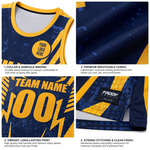 Maillot de basket-ball personnalisé par sublimation, nom et numéro d'équipe personnalisés, uniforme sportif en maille respirante, vente en gros, hauts athlétiques pour hommes - Product Image 4