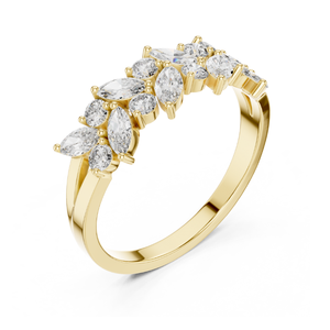 Bague d'éternité en diamant de laboratoire taille marquise et ronde de 0,696 carats, en or 14K 18K, certifiée IGI, alliance de mariage, bijoux de mariée pour femme, cadeau de luxe - Product Image 4
