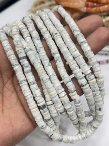 Perles de pierres précieuses de haute qualité pour la fabrication de bijoux, 17 pouces, Hawolite naturel, facettées, forme Heishi, taille 7-8 mm - Product Image 2