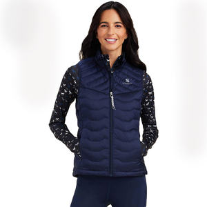 Chaleco acolchado prémium de punto, impermeable, ecológico, ligero, OEM, para mujer, con cremallera, cuello alto, color liso. - Product Image 4