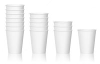 Gobelets en papier jetables personnalisés, écologiques, à paroi simple, anti-fuite, avec couvercle, 100 unités, pour fêtes et plats à emporter, couleur blanche