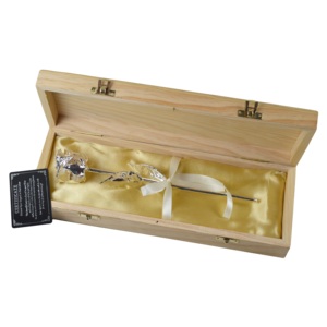 Wedding Design Silver Plated Real Rose Modern Style With Luxury Wood <b>Boxes</b> Packing Design Best for Valentine <b>Gift</b> Natural Rose - Product Image 1