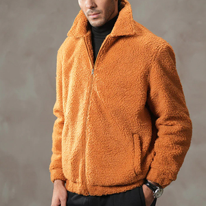 2026 New Men's <b>Fleece</b> <b>Jacket</b> Navy Stand Collar Casual Winter Breathable Windproof Zipper Pocket Cotton <b>Lining</b> - Product Image 3