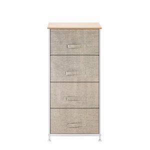 Cassettiera a 4 livelli in tessuto con 4 cassetti a estrazione facilitata e piano in legno per armadio da soggiorno - Product Image 5