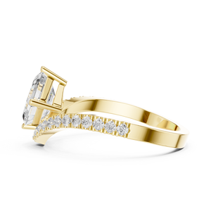 Luxury Asscher Cut Diamond Engagement <b>Ring</b> | V Shape Split Band | 925 <b>Silver</b> / 14K 18K Gold | Women Wedding <b>Ring</b> - Product Image 4