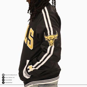 OEM Custom Satin Bomber <b>Jacket</b> Team <b>Jackets</b> Embroidered Patchwork <b>Camo</b> High Quality Loose Fit Winter Outerwear - Product Image 4