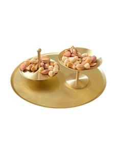 ถาดเสิร์ฟช็อกโกแลตสองชั้นสีทองทองเหลือง สำหรับจัดแสดงช็อกโกแลตในงานเลี้ยงอาหารค่ำครอบครัวและงานรับรองแขก - Product Image 6
