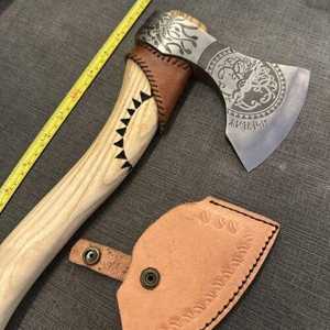 Hacha Vikinga de Acero Damasco de Alto Contenido de Carbono, Hecha a Mano, de Grado Industrial, Marca Steel Craft International, para Camping - Product Image 5