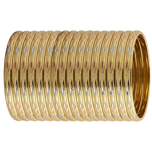 Brazalete de Diseño Geométrico Étnico Chapado en Oro de Tres Tonos de Alta Calidad ORO-Z para Mujer, Accesorio de Joyería de Moda para Bodas - Product Image 1