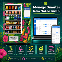 Máquina Expendedora Combinada para Snacks y Bebidas con Elevador de Rieles en Espiral y Gestión Remota