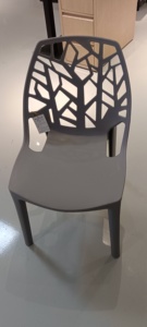 Plastic Dining <b>Chair</b> Armless Side Seat perforated backrest metal leg <b>chair</b> for restaurant cafe dining room - Product Image 6