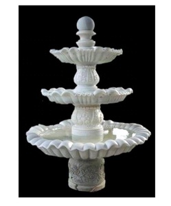 Fontaine en pierre de marbre et de granit de taille personnalisée avec statue de garçon et de fille enfants sous un parapluie pour la caractéristique extérieure d'eau de jardin - Product Image 5