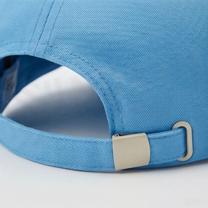 <b>Light</b> Blue 6-Panel Baseball Cap Unisex Cotton Fitted Casual <b>Hat</b> Solid Color Adult Size 58-60CM - Product Image 6