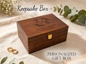 Caja de Madera Rectangular Grabada Personalizada para Recuerdos, Estuche de Almacenamiento de Joyería Religiosa con Forro de Fieltro, Organizador de Rosarios para Comunión - Product Image 6