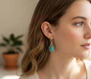 Natural Turquoise Gemstone 925 Sterling <b>Silver</b> <b>Drop</b> <b>Earrings</b> Vintage Boho Handmade Rose Gold Yellow Gold Plated Women Jewelry - Product Image 4