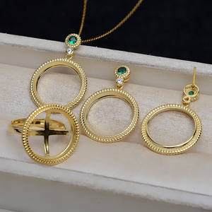 Ensemble d'accessoires DIY en argent S925 4928, perle de 17 mm, coquille de cheval, fond plat, pendentif vide, boucles d'oreilles, anneaux, composants de bijoux - Product Image 1