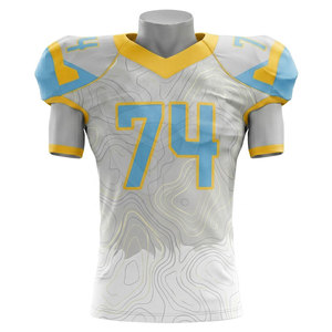 Uniforme de Fútbol para Hombre, Jersey 74 Blanco, Azul y Amarillo, Estampado en Relieve con Transferencia Térmica, Transpirable, de Poliéster Reflectante, Talla Adulto - Product Image 5