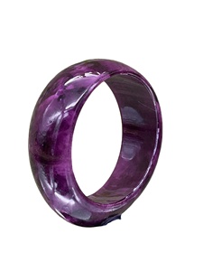 Nouveau Bracelet Jonc Fantaisie Fait Main en Résine d'Améthyste Violette, Bijou Unisexe Classique et Élégant de Créateur, Idéal pour Femme, Cadeau, Fête, Mariage - Product Image 2