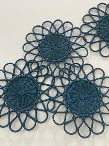 Handmade Natural Rattan Placemat <b>Round</b> Woven Dining <b>Table</b> <b>Mat</b> Eco Friendly Durable Charger Plates for Wedding Party Decor - Product Image 3