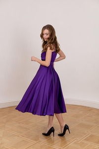 Women <b>Halter</b> Deep V Neck Cutout Waist High Slit Woven Satin Silk A-Line Romantic Stylish Evening Party <b>Dress</b> Elegant Formal Gown - Product Image 2