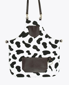 Delantal de Peluquería con Estampado de Vaca, de PU, Resistente al Agua, sin Mangas, Capa para Salón de Belleza - Product Image 1