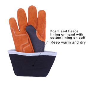 Gants de soudeur à manchette longue en daim de vachette renforcé, résistants aux coupures et aux hautes températures, ignifuges - Product Image 2