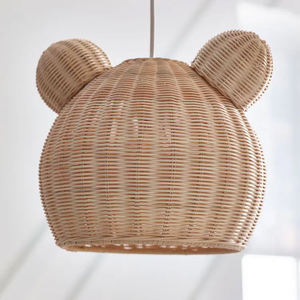 Abat-jour en rotin en forme d'oreilles d'ours mignonnes, abat-jour suspendu en forme d'animal, abat-jour artisanal pour lampe suspendue au plafond, couverture de lampe pour chambre d'enfant - Product Image 3