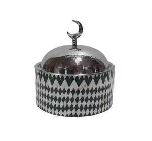 Bol de service isotherme en acier inoxydable géométrique coloré, plat chauffe-plat couvert, vaisselle décorative pour la cuisine - Product Image 2