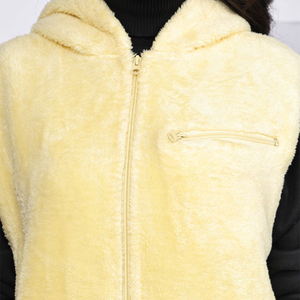 Women Sherpa fleece Faux Fur Wool Coat Breathable Warm Plush Casual hooded zipper collar Jacket snow wear <b>comfy</b> button closure - Product Image 5