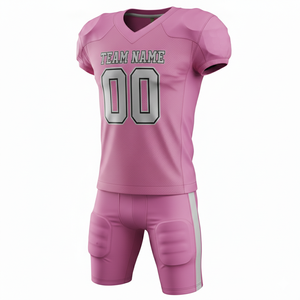 ชุดยูนิฟอร์มอเมริกันฟุตบอลแบบกำหนดเอง เสื้อและกางเกงฟุตบอลแบบซับลิเมชั่น ผ้าโพลีเอสเตอร์ระบายอากาศได้ดี พร้อมชื่อทีมและโลโก้ด้านหน้า สำหรับกีฬาทีม - Product Image 2