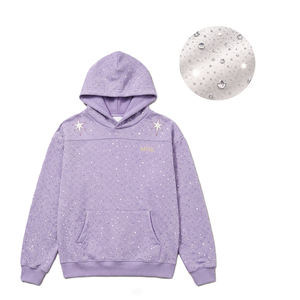 Sudadera con Capucha para Hombre con Diseño de Diamantes de Imitación, Sudadera de Algodón y Felpa para Hombre, Ropa Urbana, Logotipo Personalizado, Calidad Premium, Fabricación por Contrato - Product Image 4