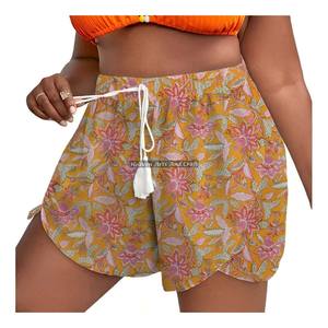 Nouveaux shorts d'été pour femmes en pur coton, taille élastique avec cordon de serrage, coupe ajustée, style loungewear - Product Image 3
