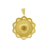 Ensemble de pendentifs tendance plaqué or 14K 18K 24K, motif floral africain, turc, Dubaï, Habesha, éthiopien, érythréen, traditionnel, pour mariée