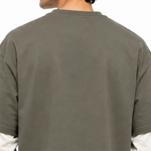 เสื้อยืดผู้ชายสองชั้น ทรงหลวม สไตล์ลำลอง ผ้าฝ้าย ใส่สบาย ทันสมัย สไตล์สตรีทแฟชั่น เนื้อผ้านุ่ม ใส่ได้ทุกวัน - Product Image 5