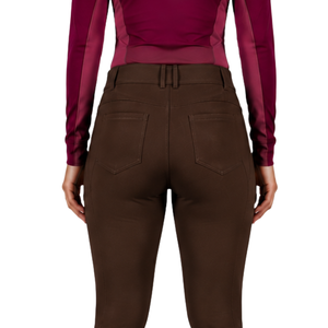 Pantalon d'équitation Drak Brown pour femme, taille haute, extensible, avec passants de ceinture, pour la compétition et l'entraînement, vêtements de sport - Product Image 4