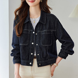 Hot Selling European and American Women's Autumn and Winter Retro Casual Sports Wash <b>Jacket</b> <b>Denim</b> <b>Jacket</b> - Product Image 1