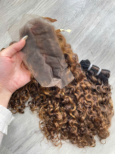 Cabello Humano Vietnamita Rizado Birmano Color Piano de Alta Calidad Súper Doble Trama Precio al por Mayor - Product Image 3