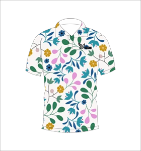 เสื้อโปโลผู้ชายลายพิมพ์สีสันสดใสทั่วตัว แขนสั้น สไตล์ลำลอง สำหรับเล่นกอล์ฟ - Product Image 1