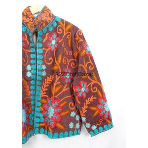 Floral Embroidery Cotrise <b>Jacket</b> Nonwoven Cotton Stripe Lining Handmade Spring Summer Autumn Winter Quick Dry Eco-Friendly - Product Image 4