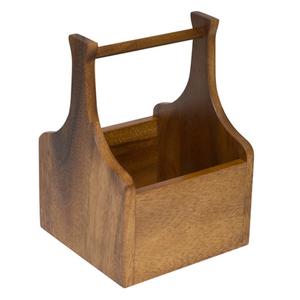 Organisateur de couverts en bois à 3 compartiments le plus vendu avec poignée en métal noir, organisateur de table en bois en gros pour commandes en gros - Product Image 3