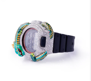 Reloj Digital de Acero Inoxidable con Bisel de Dragón, Diamantes Moissanite VVS Blancos, para Mujer, Lujoso y Moderno, Caja de 42 mm, Cristal Resistente al Agua - Product Image 2