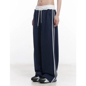 Pantalon de survêtement ample à double couche pour homme, style streetwear, jambes larges, joggers vintage pour homme - Product Image 6