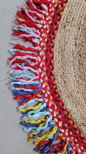 Tapis de sol rond tressé le plus vendu, tapis tissé naturel pour salon, chambre, salle à manger et maison, disponible à la vente - Product Image 6