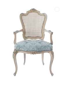 Silla de Boda de Estilo Francés Moderno y Lujoso, Estructura de Madera Maciza, Tela Blanca y Azul, Muebles para Sala de Estar Interior de Hotel - Product Image 2