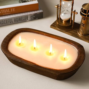 Cuenco de madera para velas, multiusos, para servir y decorar, ideal para fiestas, ¡gran oferta! - Product Image 4