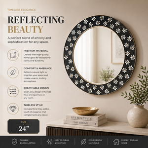Modern 24 Inch Round Wall <b>Mirror</b> Decorative <b>Mirror</b> for Living Room Bedroom Bathroom Stylish Interior Decor with Premium Quality - Product Image 6