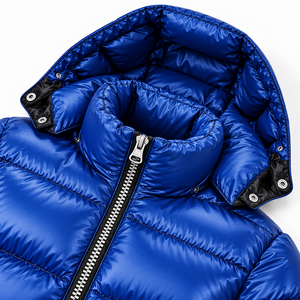 Shiny Hooded <b>Puffer</b> Jacket <b>Mens</b> Winter Outerwear Quilted Padded <b>Coat</b> High Collar Full Zip Sleeve Pocket Casual Cold Weather Wear - Product Image 4